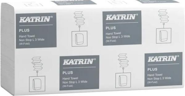 Katrin Plus Papierhandtuch Non Stop L 3 3-lagig W-Falz 24x32 cm Wide Zellstoff hochweiß 61563